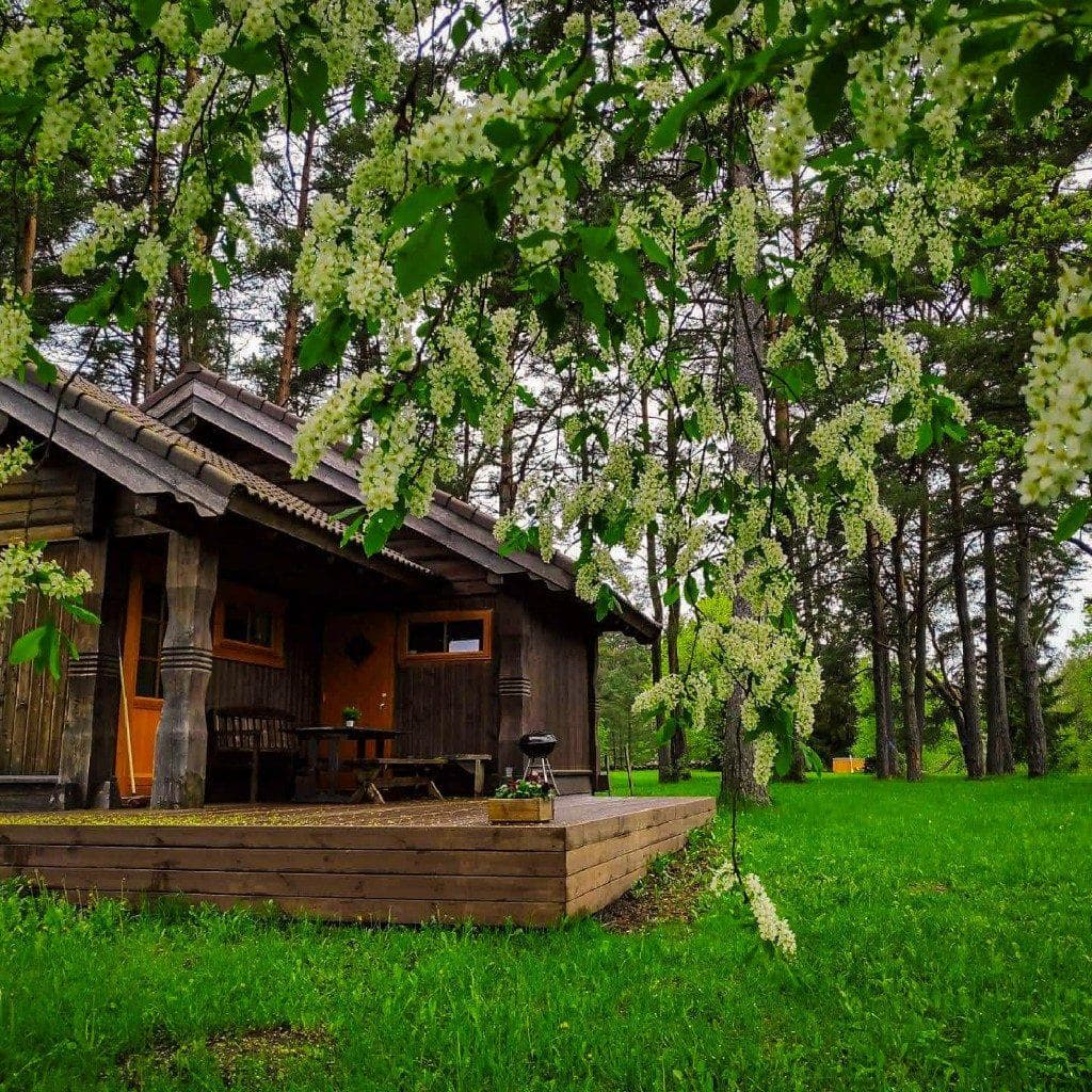 Jõe puhkemaja terrass suvisel paeval